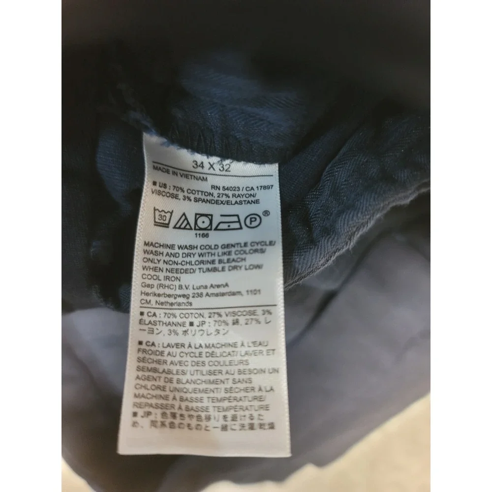 banana republic Men's‎  Dress Pants 34x32 Navy Blue  Cotton  Slim Fit